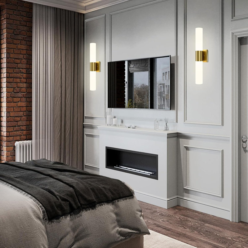 Applique murale de salle de bain moderne avec abat-jour en verre givré, installation réglable, base E26, éclairage intérieur polyvalent pour la salle de bain, le salon, la chambre à coucher et les escaliers