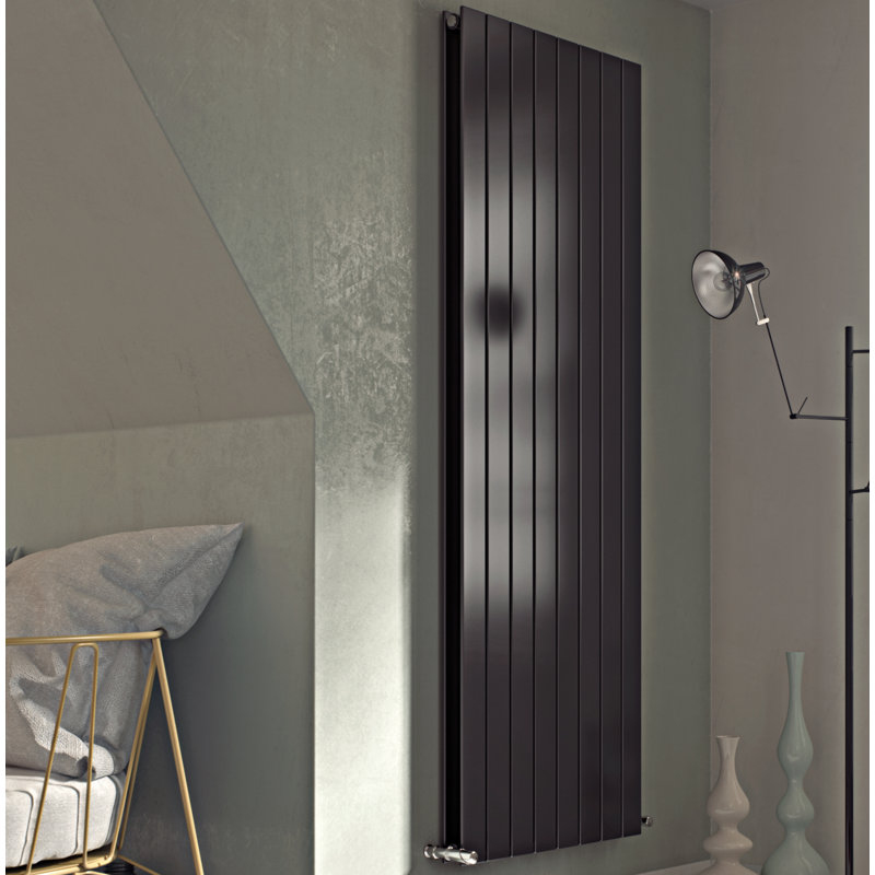 Andrew Vertical Designer Radiator, 150 cm H x 59.5 cm W x 8.6 cm D, Anthracite