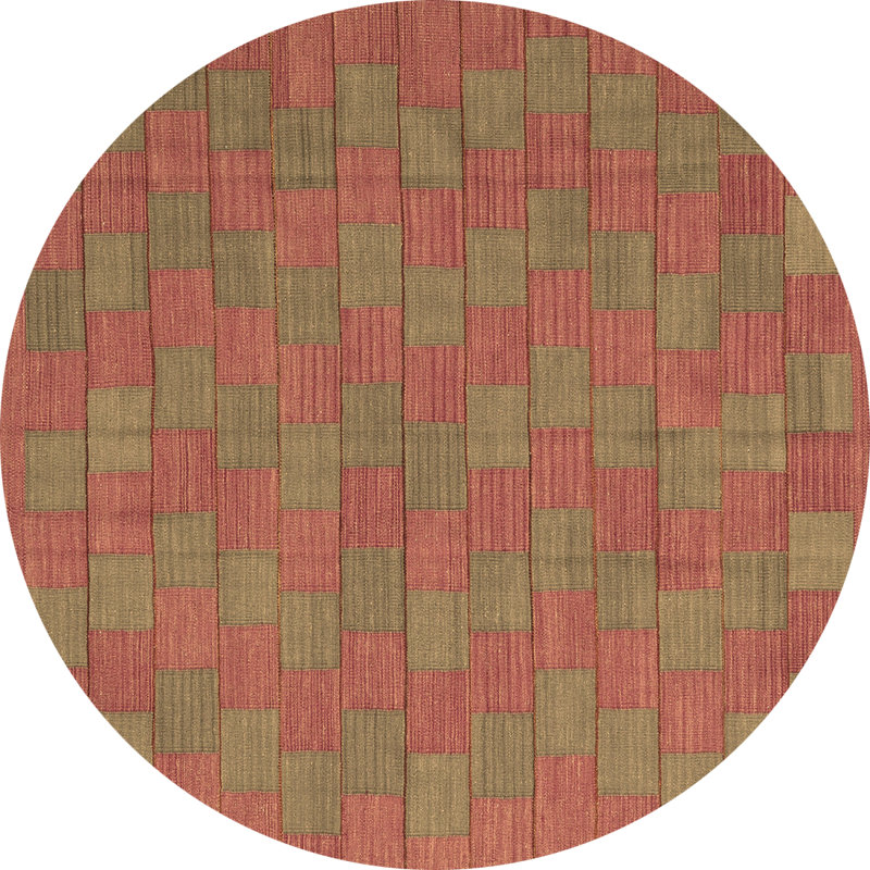Washable Geometric Indoor Rug, Round 3'