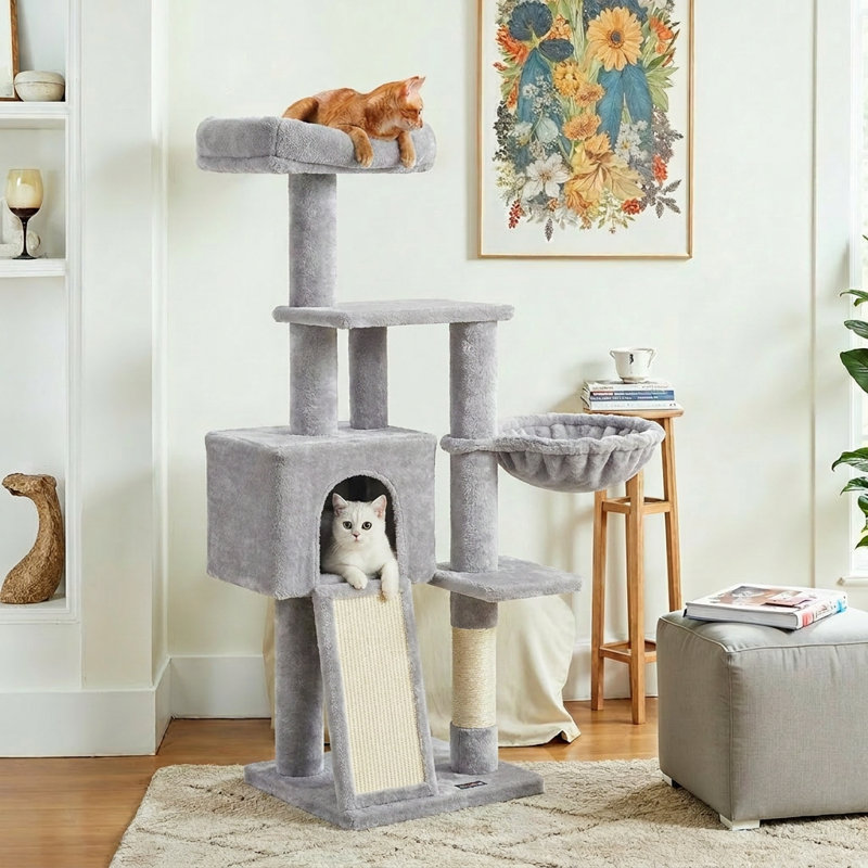 Arbre à chat 53,2 po Crewkerne, Gris clair