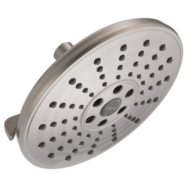 Pomme de douche réglable multifonctionnelle avec technologie H2okinetic, Nickel satiné
