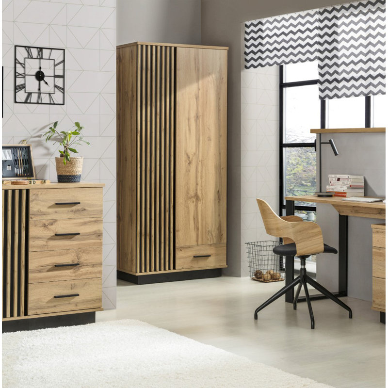 Luong 2 Door Manufactured Wood Wardrobe