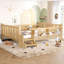 Lit pour enfants en bois massif avec bibliothèques de rangement, escaliers mignons et garde-corps, aucun sommier requis-1882690443-1882690437