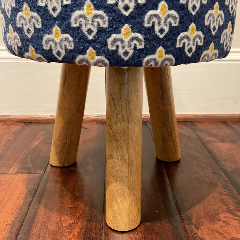  Wooden Round Upholstered Cloth Stool