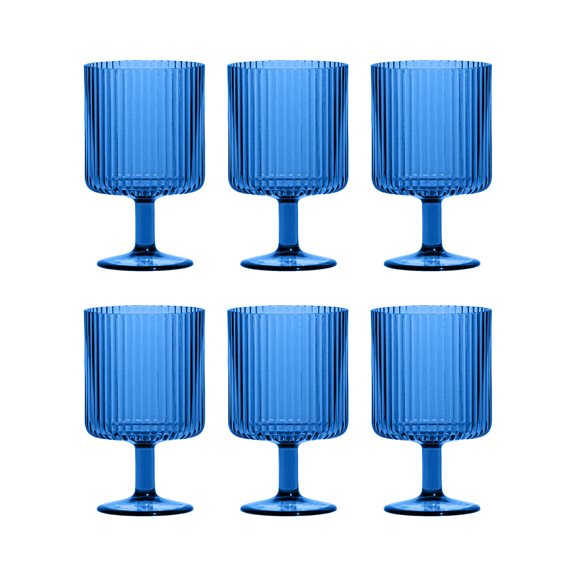 Laya Fluted Acrylic Goblet, Blue