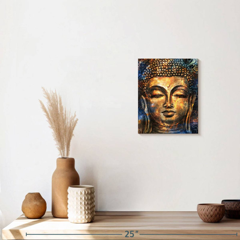 «Lord Buddha», reproduction sur toile, H 10 po x l 8 po x P 1 po