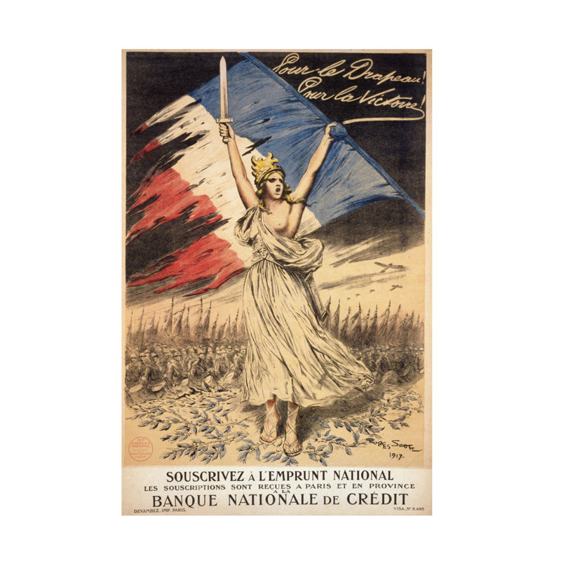 Impression sur toile de George Bertin Scott, prêt national pour le drapeau, pour la victoire, 1917, H 32 po x l 22 po