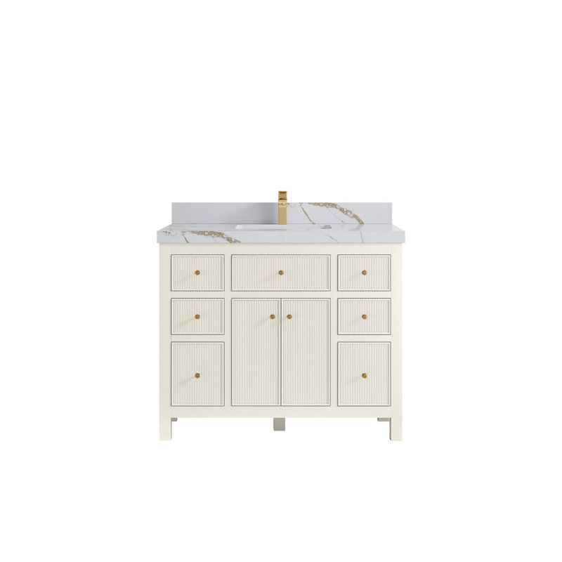 Sonoma X P 22 po De salle de bain simple en albâtre Quartz brun Viola, 2 IN Calacatta Gold, Alabaster