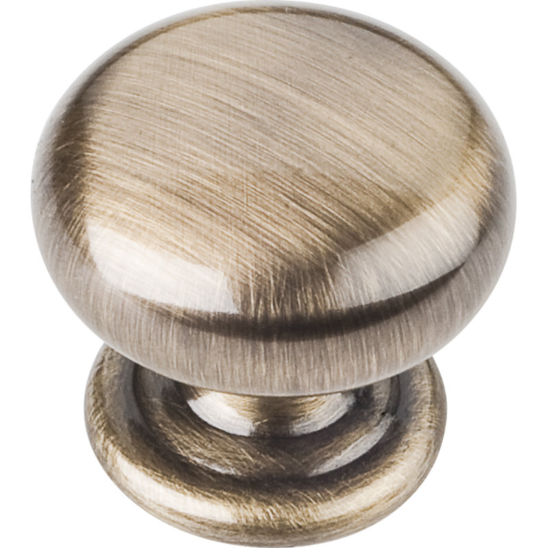 Florence 1 1/4" Diameter Mushroom Knob, Brushed Antique Brass