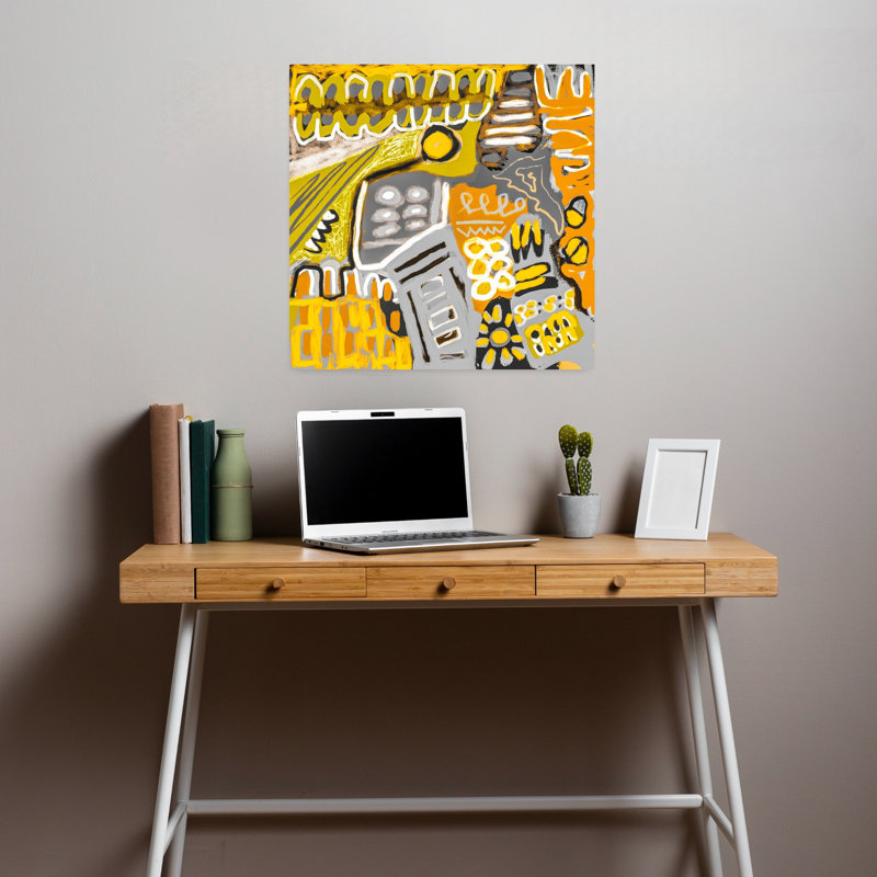 Art contemporain, art moderne abstrait rêveur, H 18 po x l 18 po