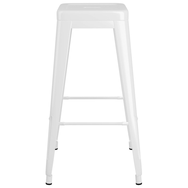 Santini Counter Stool with Metal Frame, White