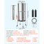 Gravity-fed Water Filter System, 2.25G 304 Stainless-Steel Countertop Water Filtration System, Reduces Lead and up to 99% of Chlorine, w/ 2 Carbon Filter, 2 Defluorination Filter, Spigot, Stand
