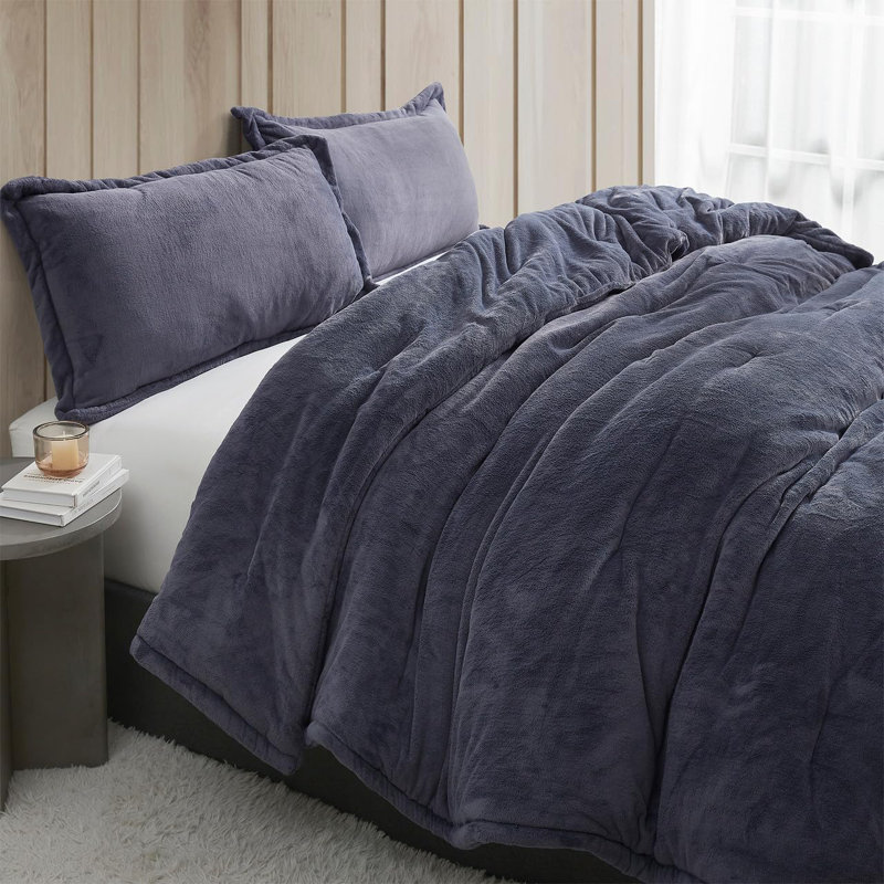 Ensemble d'édredon surdimensionné Coma, Édredon pour très grand lit + 2 taies décorativ, Bleu