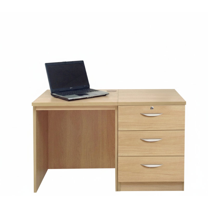 Walshaw Solid Wood Base Computer Desk, Classic Oak