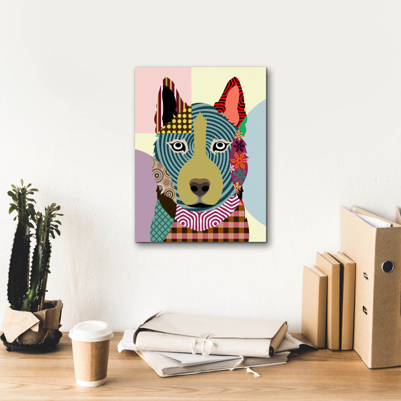 "Husky sibérien" par Lanre Adefioyue, H 16 po x l 12 po x P 0,75 po