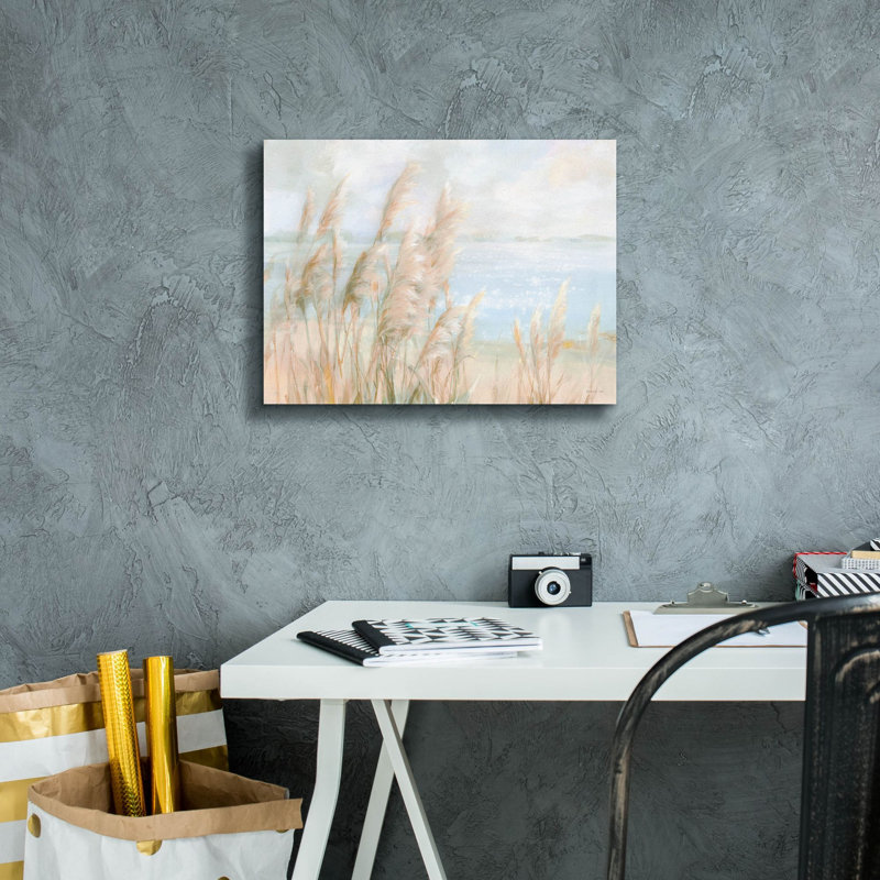 Art mural sur toile  «Seaside Pampas Grass Light» par Danhui Nai, H 12 po x l 16 po