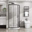 Cabine de douche d'angle, porte de douche, porte de douche quart de tour coulissante double en verre trempé de 1/4 po (6 mm)