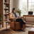 Modern Swivel Accent Chair with Bentwood Arms-43580868