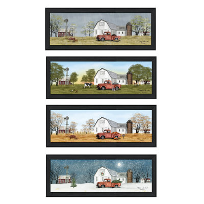 "Billy Jacobs Four Seasons Collection VII" 4-Piece Vignette By Billy Jacobs, Black Frame