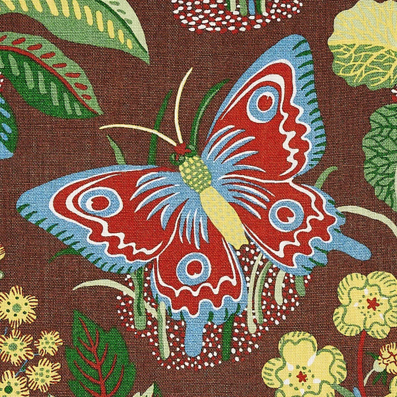 Tissu papillon exotique, Brun
