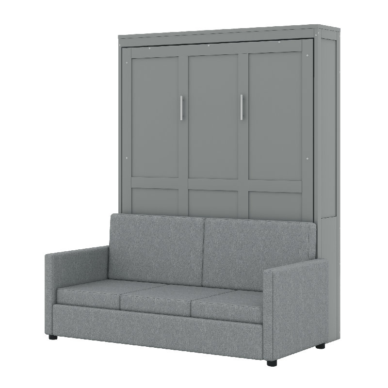 Lit escamotable avec coussin Murphy, Gris