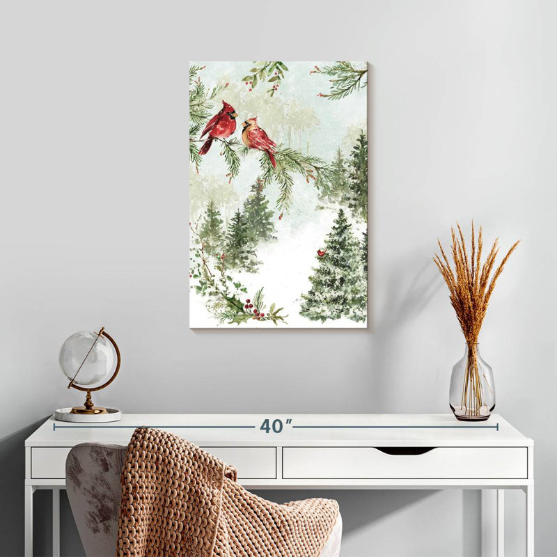 Brampt Christmas Cardinal Greenery, 24" H x 16" W
