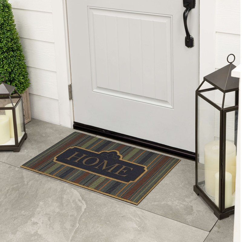 Woven Sign Home Denim Novelty Weather Resistant Non-Slip Outdoor Door Mat