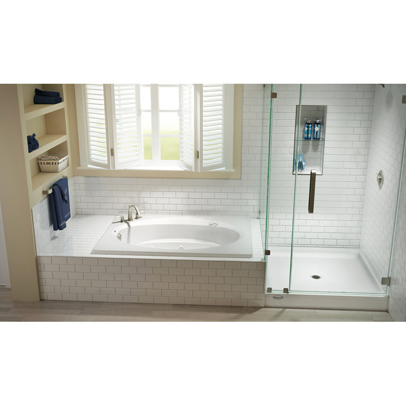 Signature® 72" x 42" Drop In Bathtub, White, Right, No