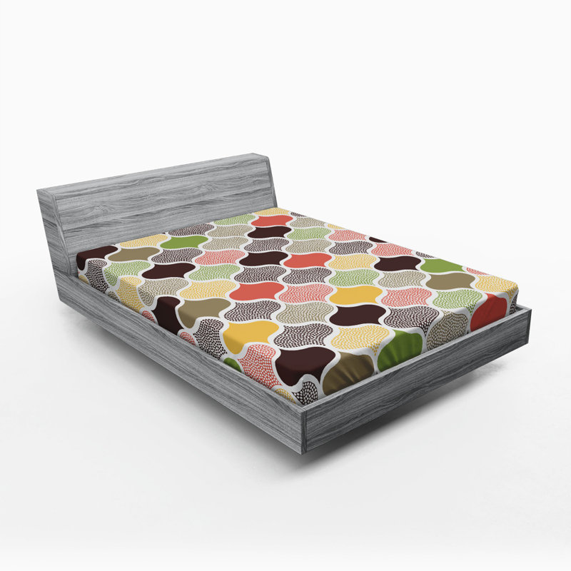 Microfiber Geometric Fitted Sheet, Full Fitted Sheet