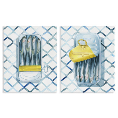 Ensemble de 2 reproductions d'art sur toile en conserve par Grace Popp