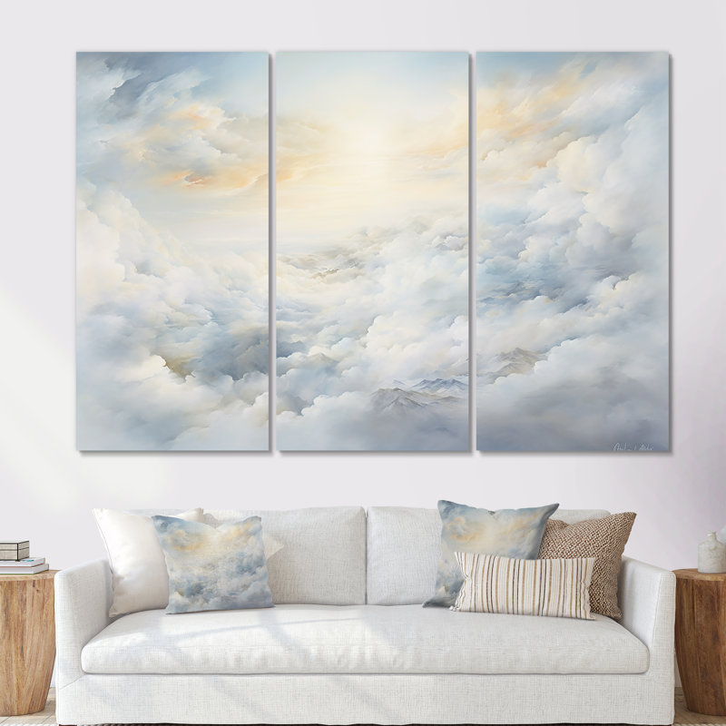 «Clouds Charm In Winter I», ensemble de reproduction d'art mural, H 28 po x l 36 po x P 1 po, Toile tendue