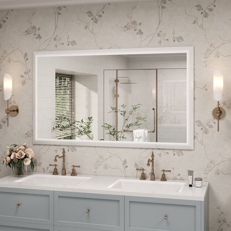 Miroir de meuble-lavabo mural Molly, 55 po x 32 po, Blanc