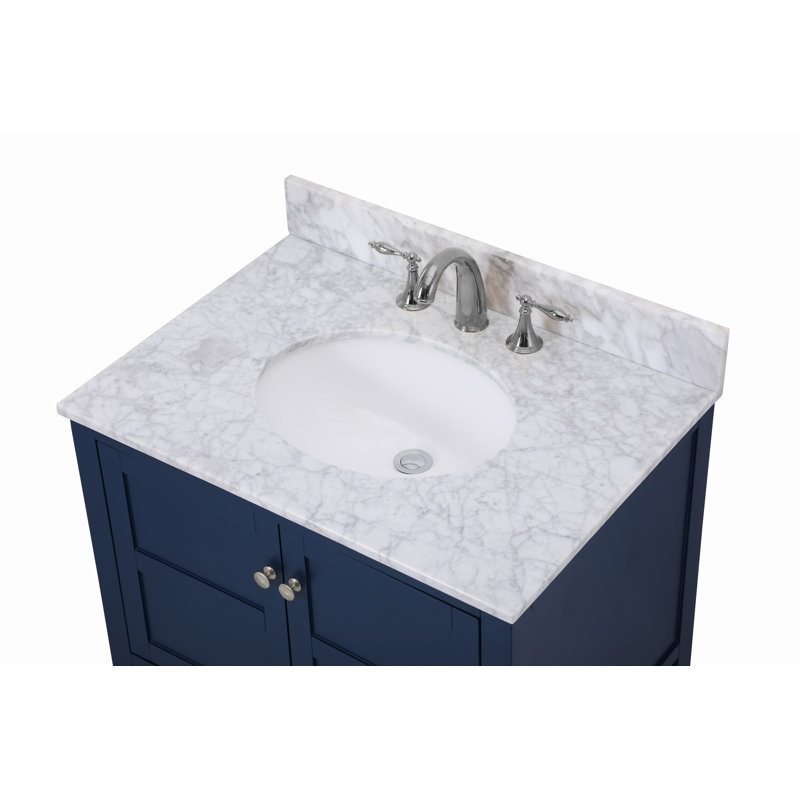 Ensemble de meuble-lavabo simple 30 po Amyra, Bleu marine