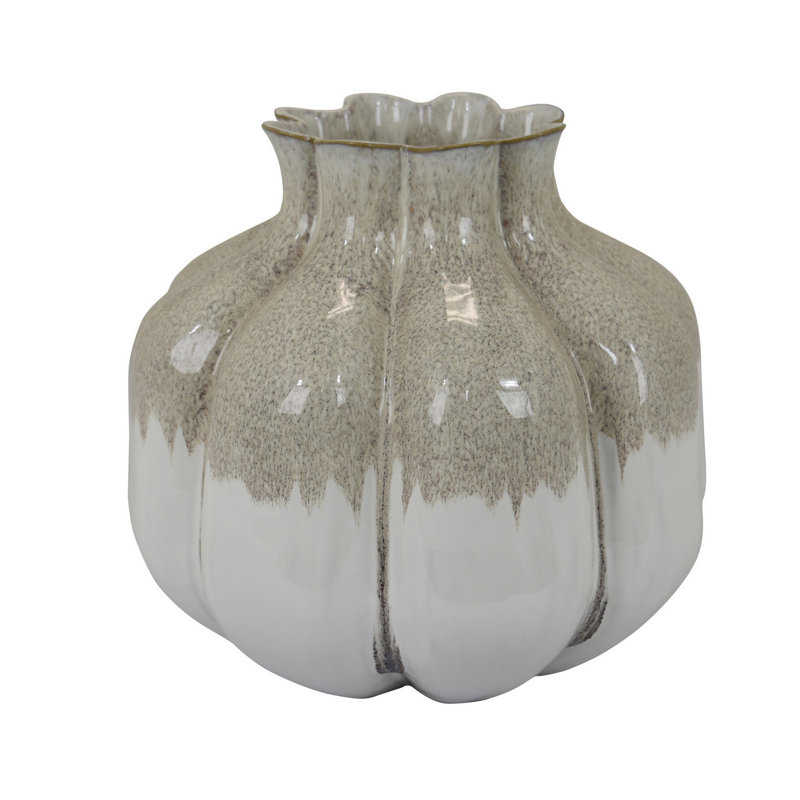 Vase Roxy avec rebord festonné, céramique multicolore 11 pouces