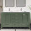 Meuble-lavabo autoportant 60 po Anvay en vert forêt avec comptoir en quartz de Carrare-1140451952-1153899799