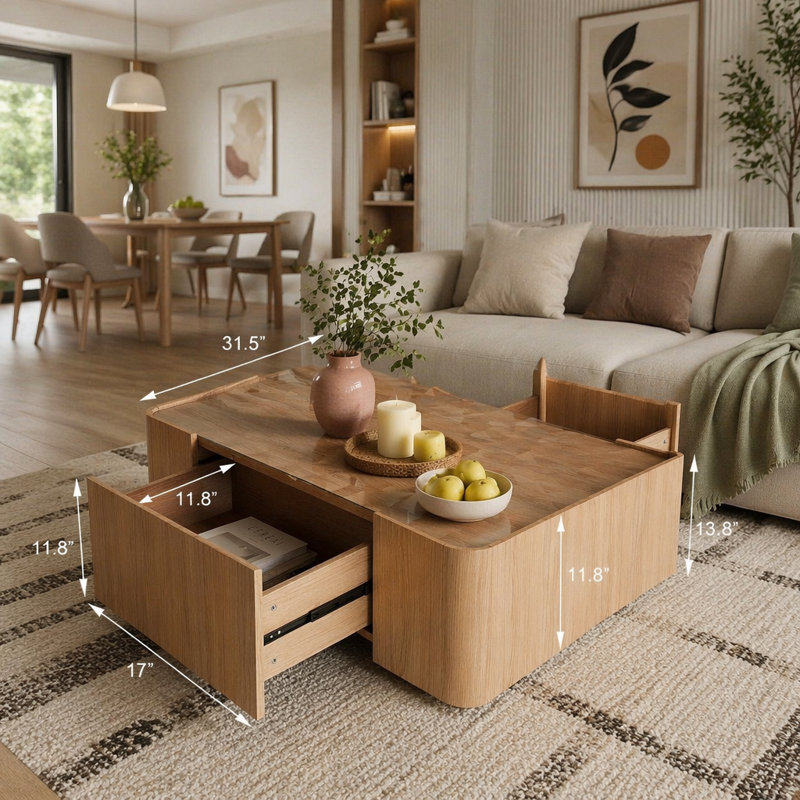 Table basse Modern, 31,5 po - Carré