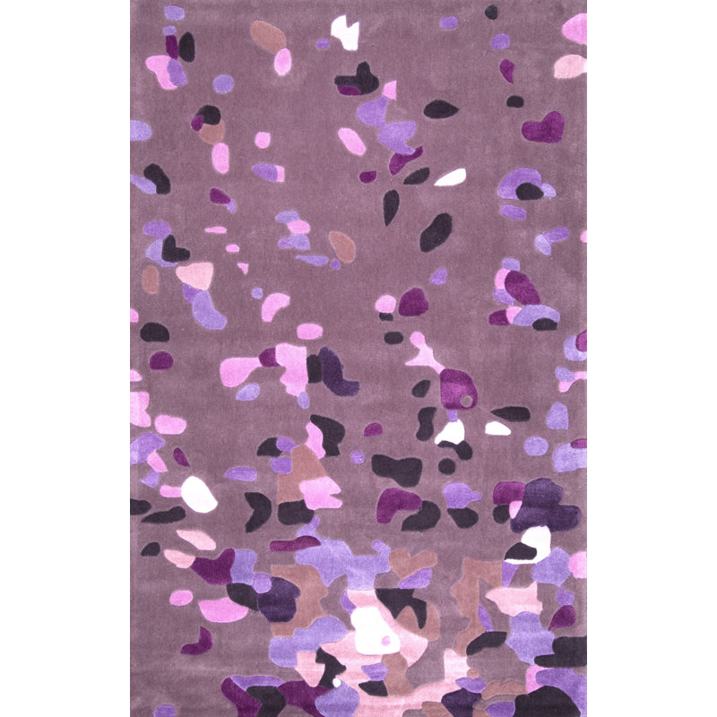 Tapis mauve touffeté à la main Mikel Splash, 3 pi 6 po x 5 pi 6 po