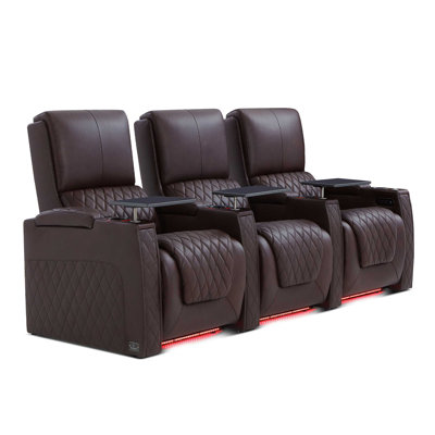 Haiylee Zero Gravity Home Theater Seating Top Grain Leather Recliner Sofa Power Headrest Footrest
