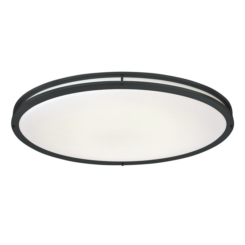 32 In. Oval Matte Black Integrated 3000K CCT LED Ceiling Light Flush Mount