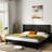 Wood Headboard For Queen Size Bed, 64.4" Wide Black Oak, Modern Wall Mounted, Wingback Fluted Panel, Elegant Real Texture, Contemporary 3d Crafted Design, Strong And Quick To Assemble Oak Headboard,-1507485033-1507485032
