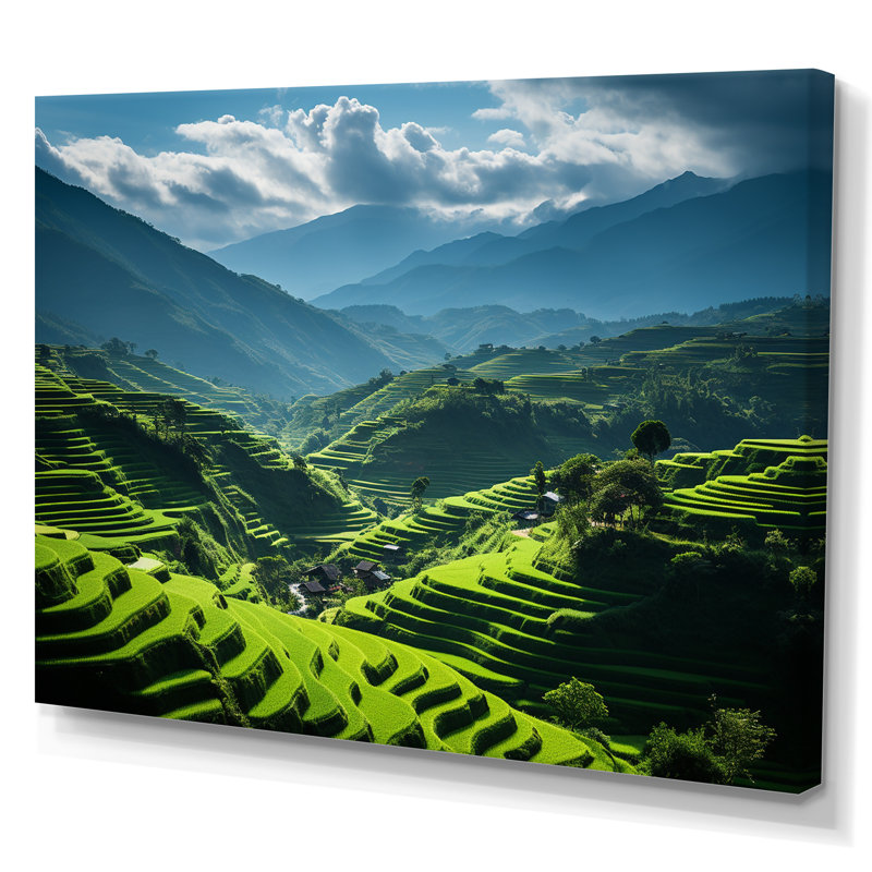 Champ de riz vietnamien Terrace - II, Toile tendue, H 30 po x l 40 po x P 1,5 po
