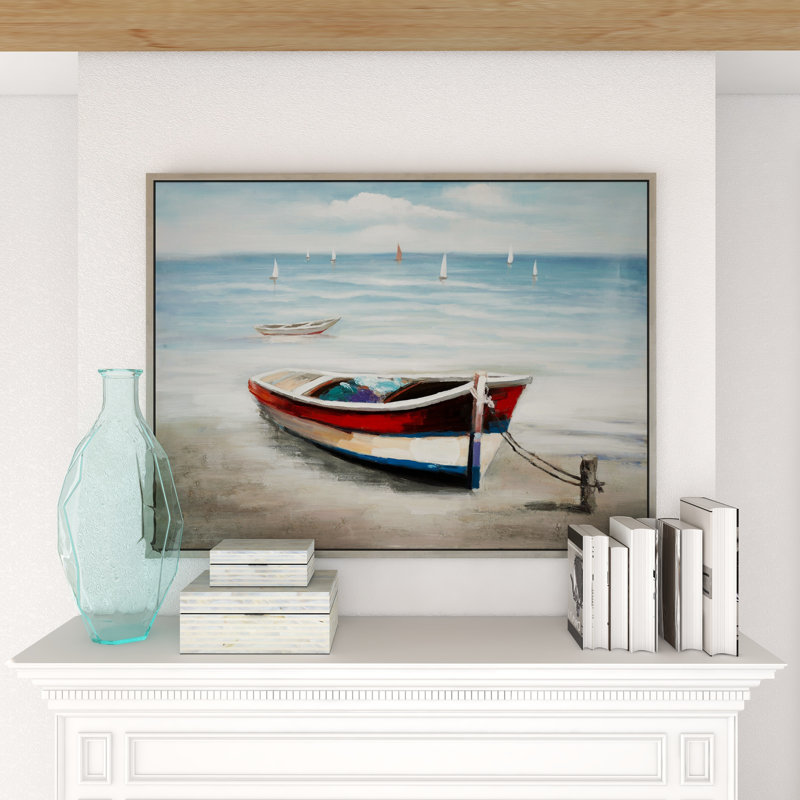 «Coastal» - Peinture sur bois encadrée
