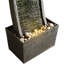 Fontaine moderne en fausse ardoise incurvée pour l'intérieur ou l'extérieur avec décorations lumineuses à DEL et pompe de 1,98 gallon et pierre