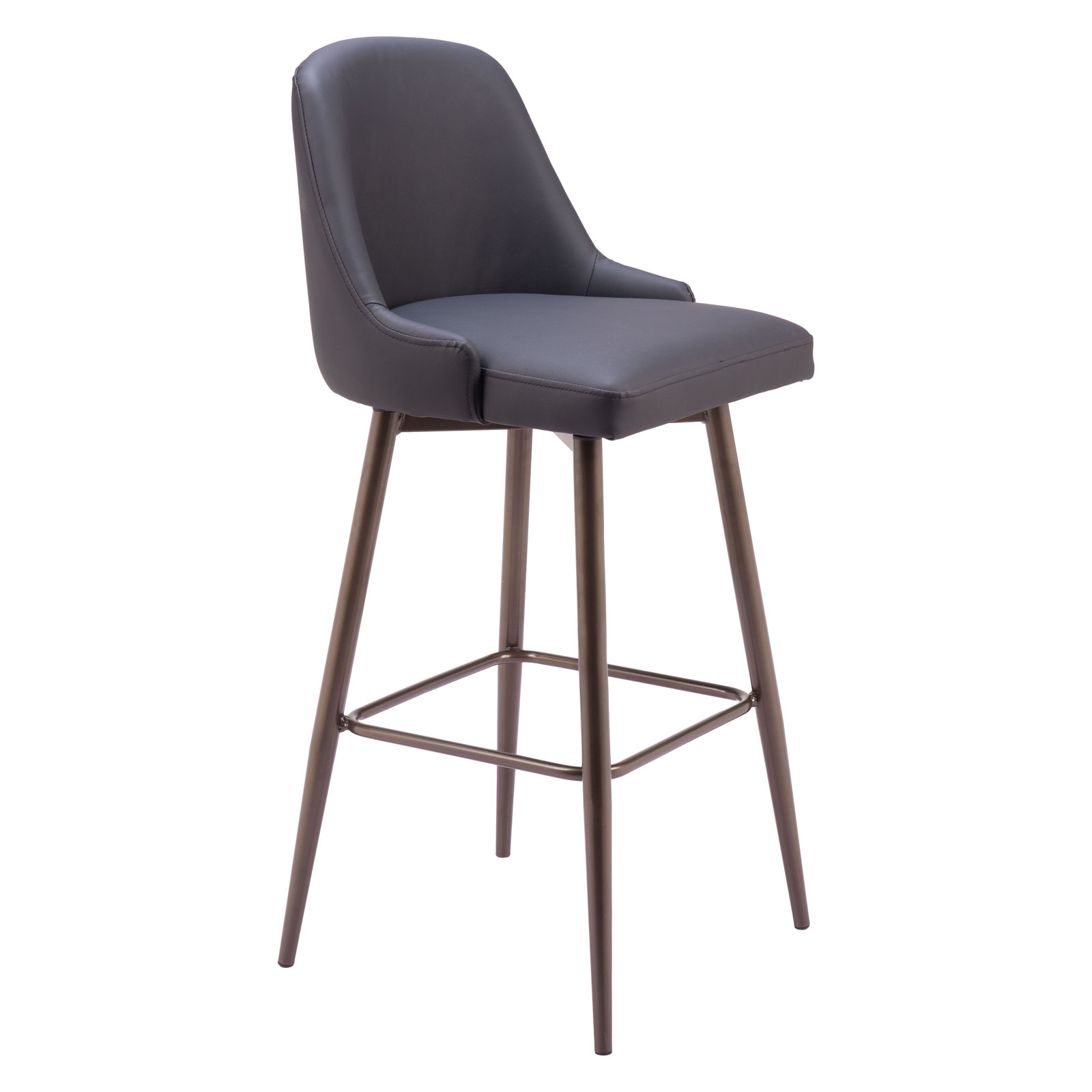 Zack " Bar Stool, Black/Bronze, 30.3" Seat Height