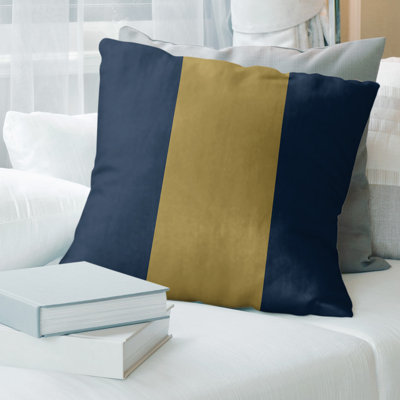 Striped Faux Leather Reversible Throw Pillow