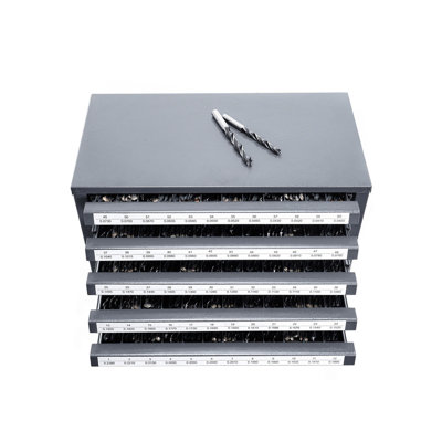 Drill Bit Dispenser Cabinet, Five-Drawer Drill Bit Organizer Cabinet for #1 to #60 Steel Drill Dispenser Organizer Cabinet with Labels, Stackable Drill Dispenser for Drill Bit Storage