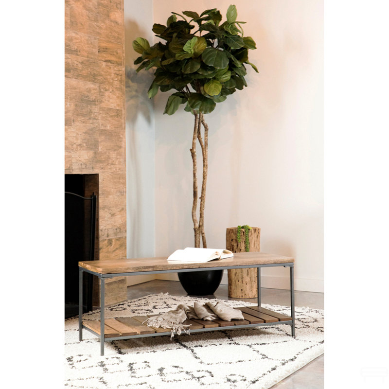 Banc d'appoint avec tablette à lattes