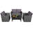 Wood 4 - Person Patio Conversation Set with Cushions-1152477793