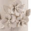 Vase Leonida en grès et céramique à motif floral 3D ivoire brun clair décontracté de 8 pouces pour le salon, la chambre et le bureau