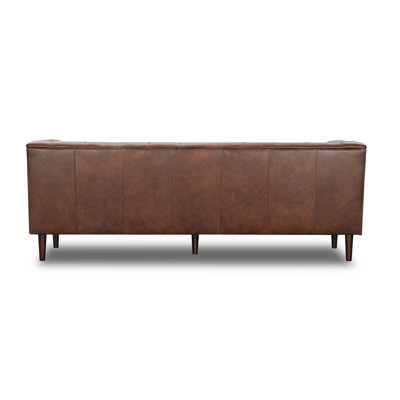  84'' Genuine Leather Chesterfield Sofa